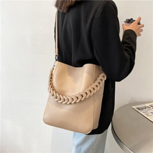 Female Vintage Pu Leather Shoulder Bags Pure Color Large Capacity Messenger Bag for Women Fashion Simple Shopper Tote Handbags