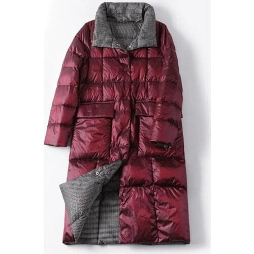 Duck Down Jacket Women Winter 2020 New Outerwear Double Sided Coats Female Long Casual Warm Down Puffer Jacket Parka Branded