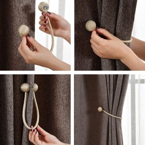 1Pc Magnetic Curtain Tieback High Quality Holder Hook Buckle Clip Curtain Tieback Polyester Decorative Home Accessorie