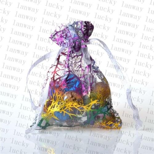 100 PCS Whosale Adjustable Jewelry Packing Coral European Root Yarn bag 7x9cm,Wedding Gift Bags & Pouches