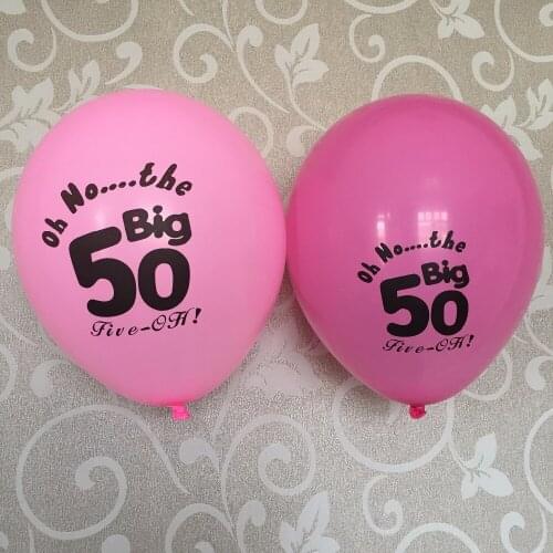 12CT hot pink fuchsia 50 Latex Balloons female mother happy age 50th fifty birthday party decoration supplies