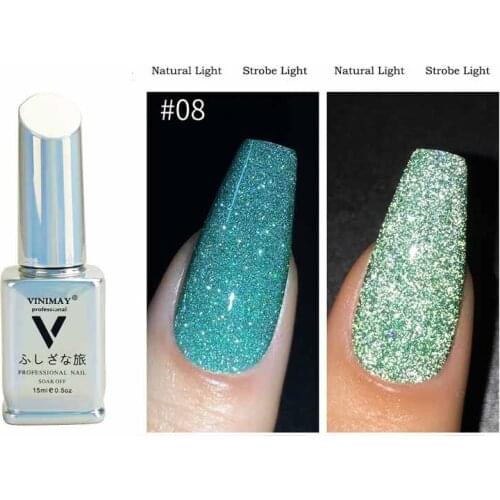 15ML Sparkling Diamond Glitter Nail Glue Nail Polish Crystal Diamond Shimmer Powder Nail Polish Gel