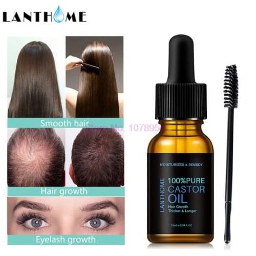 200pcs Pure Castor Oil Eyelashes Growth Serum Hair Treatment Eyebrow Fast Growth Liquid Essential Oil Makeup Eyelash Enhancer