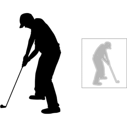 2020 New Hot DIY Clothes Cap Men Play Sports Golf Club Cue Ball Silhouette Metal Cutting Dies and For Scrapbooking Foil No Stamp