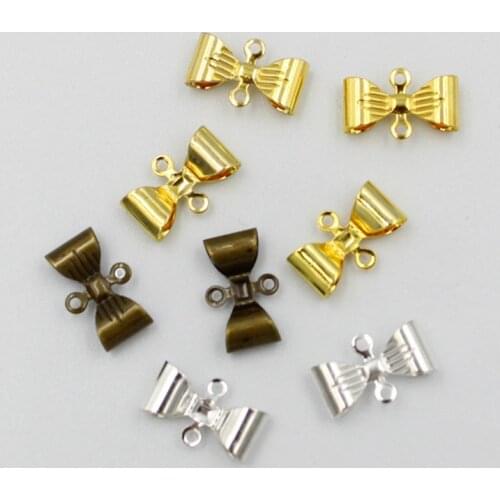 50pcs 7x12mm Butterfly Knot Bow Pendant Connector For Jewelry Making Finding Necklace Earring Accessories Supplies