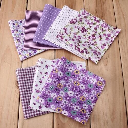 7pcs/8pcs 25cm*25cm Cotton Linen Fabric Cloth for Sewing Craft DIY Doll Making