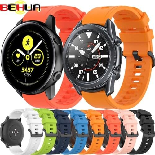 BEHUA Silicone Strap Band For Samsung Galaxy Watch 3 41mm/45mm 42mm/46mm Correa Gear S2/S3 Sport Bracelet 20mm/22mm Watchband