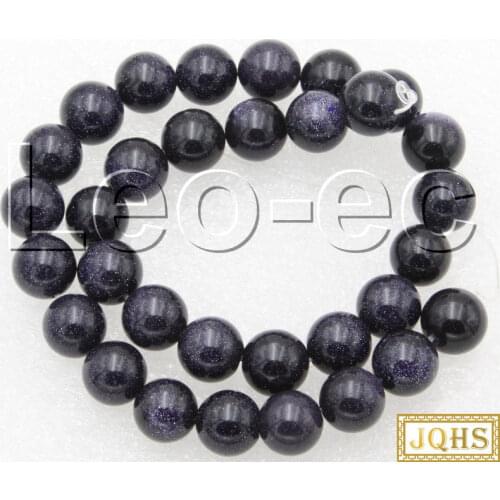 Natural 12mm round Blue sand Stone Loose Beads for Jewelry Making Strand 15" DIY v1676