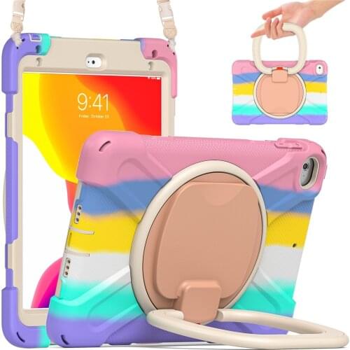 Case for iPad Mini Case 5th Gen Rugged Case Full Body Folding Handle Shoulder Strap Kickstand Pencil Cover for iPad Mini 5 / 4