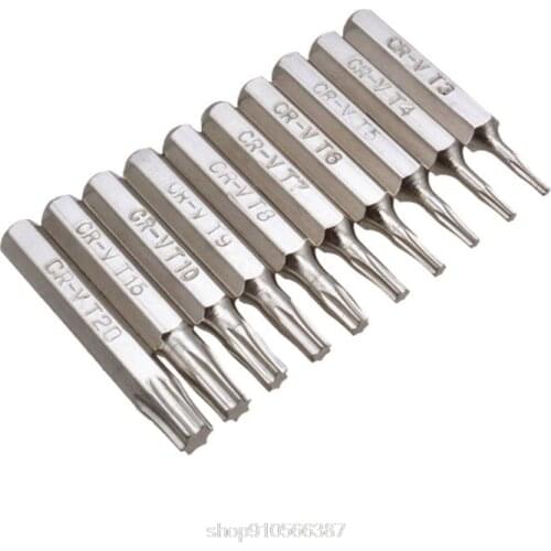 CR-V Torx Screwdriver Bits Set T3 T4 T5 T6 T7 T8 T9 T10 T15 T20 Mobile Repair Bit Plum Blossoms Repairing Head N24 20 Dropship