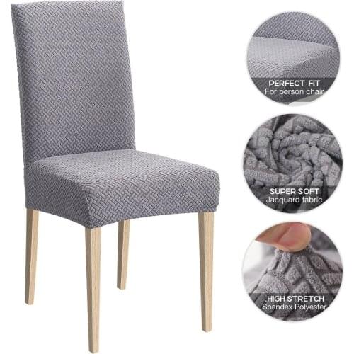 Cheap Jacquard Dining Room Chair Cover Spandex Elastic Stretch Slipcover for Chairs Kitchen Hotel Banquet