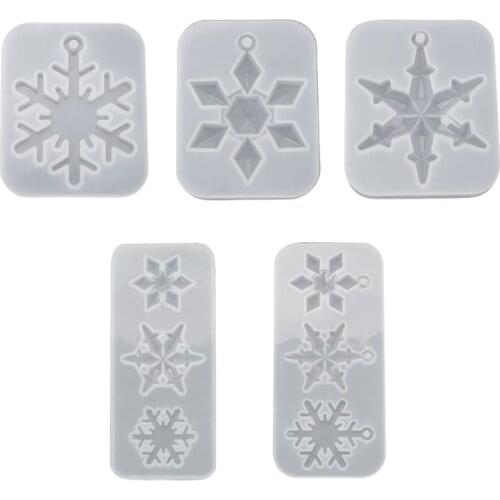 Crystal Epoxy Resin Mold Snowflake Pendant Casting Silicone Mould DIY Craft Tool F3MD