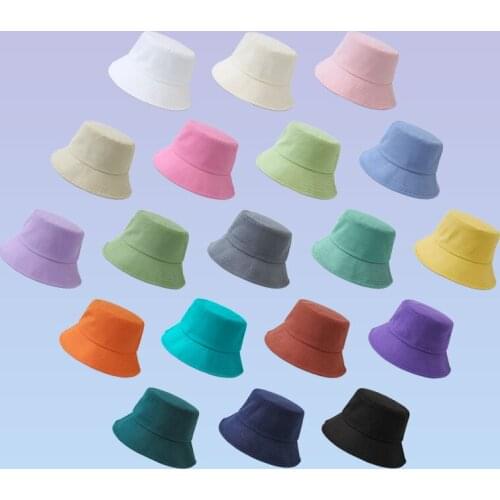 New Unisex Sun Hats Women Summer Bucket Hat Men Pure Color Sunbonnet Fedoras Outdoor 17 Colors Fisherman Hat Visor Basin Cap