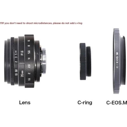 New Mini 35mm f/1.6 C Mount CCTV f1.6 lens for Canon EOS M EF-M Fuji Fujifilm FX Sony NEX a6300 a6000 Mirrorless Camera