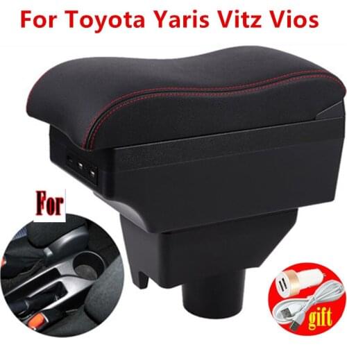 For TOYOTA Yaris armrest For TOYOTA Yaris Vitz Car armrest box car accessories central storage box Retrofit parts with USB