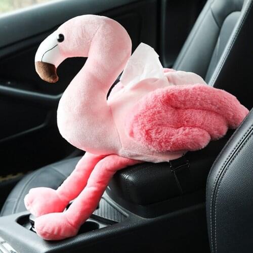 Swan Pillows Decoration Plush Toys Cute Flamingo Doll Paper Towel Set Happy Pig Paper Living Room Indoor Office Car Tissue Box