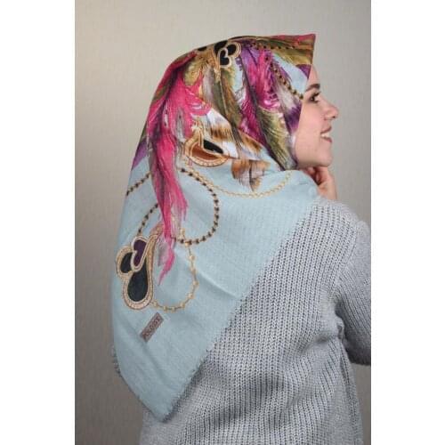 POLOİST SHİNE PATTERNED SILVERY LINEN SCARF-DESEN-24-RENK-12