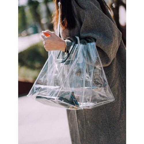 Christmas gift bags with handles favor gift boxes shopping bag 1pcs plastic packaging pvc bag Party Wedding Plastic Cand bags