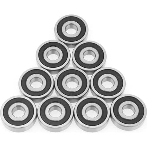 ABSF 10Pcs/Set Bearing Balls 6200-2RS Double Rubber Sealed Steel Deep Groove Ball Bearing Size 10 x 30 x 9mm
