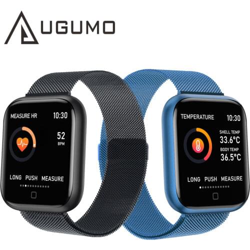 UGUMO Smart Watch Men Women Body Temperature Heart Rate Blood Pressure Monitor Smart Bracelet Fitness Tracker Sport Watches