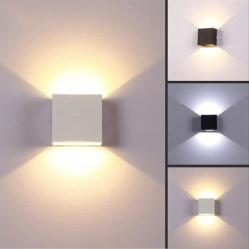 LED Wall Lamp Indoor Lighting Aluminum Wall Lights 6W Mounted Cube Lamp Nordic Style Indoor Lighting Bedroom Wall Decor lampada