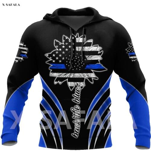 Back The Blue 3D Over Printed Hoodie Man Women G23 Pullover Tracksuit Outwear Zipper Sweatshirt Casual Harajuku