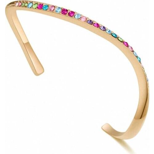 TRACYSWING Element Austrian Crystals jewelry Champagne gold Color Fashion bangle for women Brand new sale Vintage Th-130534