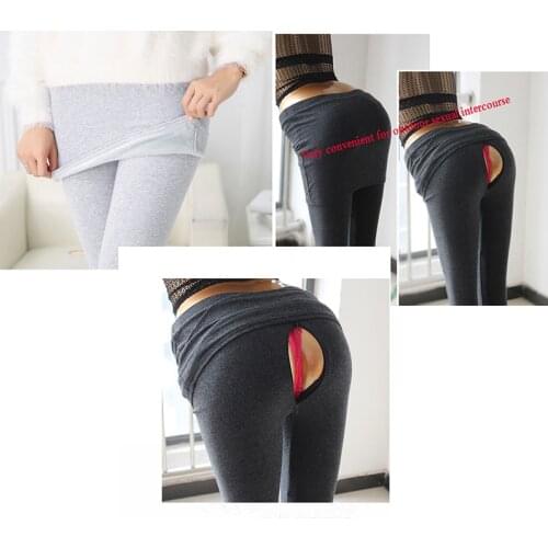 Outdoor Pants Sex Exhibitionist Short Skirts Crotch Opening Trousers Hidden Zipper Dogging Car Women Couples Game