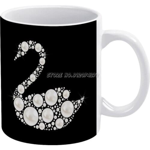 Pearl Swan Coffee Mugs Custom Cup Personalized Mug Tea Cup Hot Drink Cup Creative Drinkware Gifts Swan Swans Bird Swan Lake Lake