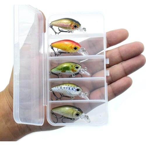 1/5pcs 45mm 3.5g Hard Crank Bait Fishing Lures Wobblers Sharp Hooks Fishing Tackle Box Bass Trout Catfish In Sea River