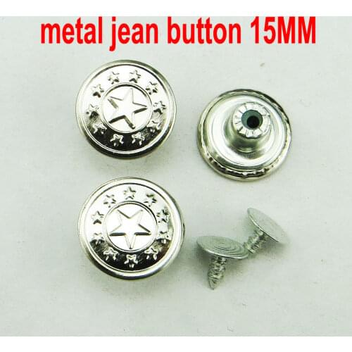15mm Letter trousers Buttons brand Pattern Jean Tack Metal Button Garment Accessories Wholesale 50 Sets mjb-288