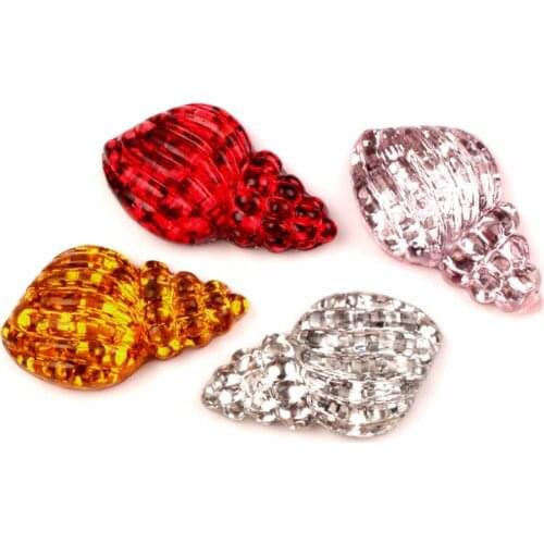 30Pcs Resin Bling Conch Decoration Crafts Cute Kawaii Beads Flatback Cabochon Embellishments For Scrapbooking DIY Accessories