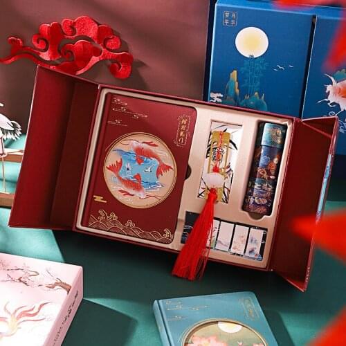 32K gift box various sets notebook retro design student gifts hardcover stationery various booklets metal bookmark tapes