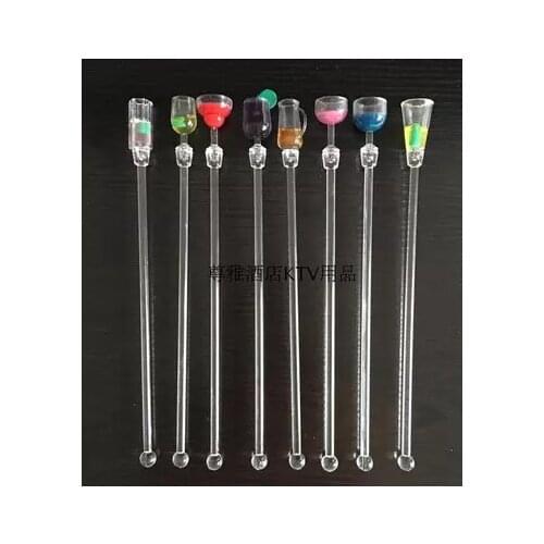 Acrylic plastic glass art swizzle stick spoon coffee milk tea juice mixer stir bar spoon stir