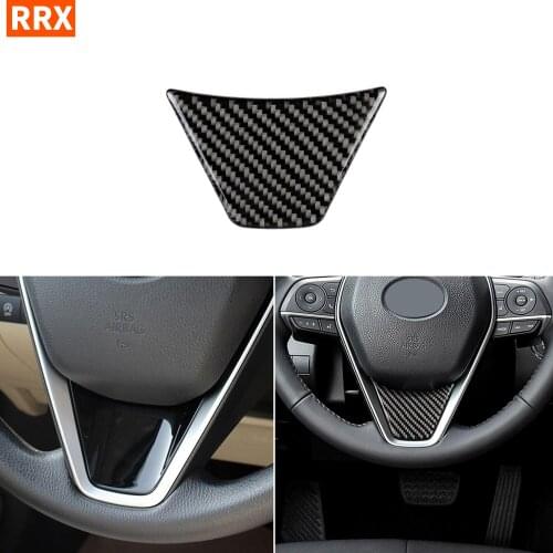 For Toyota Camry XV70 8th LE XLE V6 GA-K 2018-up Accessories Steering Wheel Panel Trim Cover Carbon Modified Interior Sticker