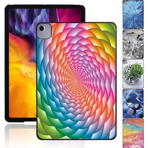 Tablet Hard Shell Case For Apple IPad Air 4 2020 10.9 Inch Printing 3D Pattern Durable Plastic Protective Shell + Free Stylus