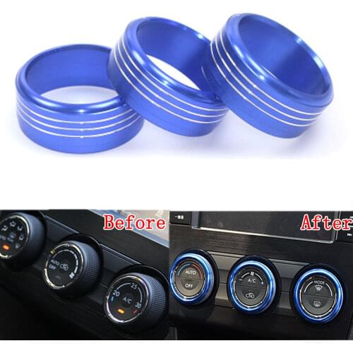 For Subaru XV Crosstrek 2011-2017 Forester 2013-2017 Impreza 2011-2016 AC Control Switch Knob Ring Cover 3pcs