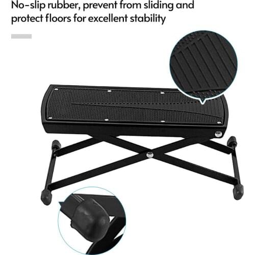 Guitar Pedal Footstool Foot Rest Adjustable Folding Portable Black for guitar accessories
