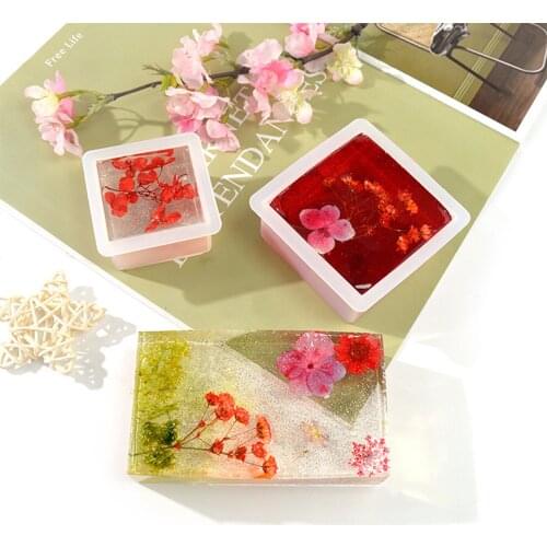 8Pack Square Round Cube Silicone Mold UV Resin Mould Soap Making Home Decor