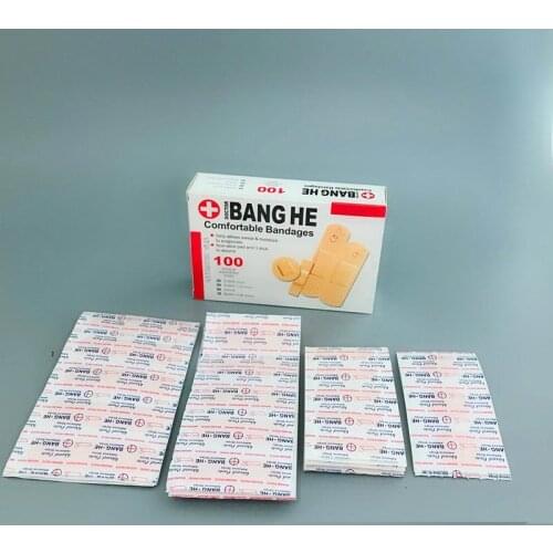 100 Set Waterproof Band-Aids Bandages First Aid Medical Anti-Bacteria Wound Plaster Multi Size Home Travel Emergency Kits
