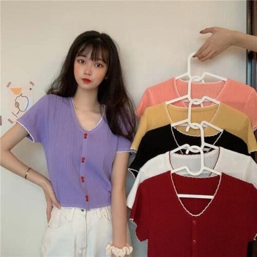 Женские трикотажные футболки Lucyever China At AliExpress