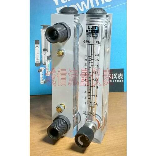 Lzt-15t adjustable surface plate liquid flowmeter 0.1-1gpm 0. 5-4lpm water flowmeter