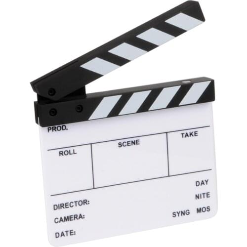 MINIFOCUS Camera Photography Video Acrylic Small Clapboard Dry Erase Director Film Movie Clapper Board Slate (6.3x5.5" /16x14cm)
