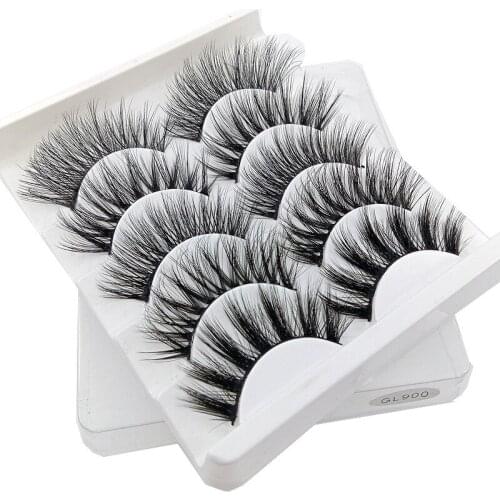 Fashion 5Pairs/Set 3D Mink Hair False eyelashes Hot Sale Natural Long Soft Thick Eye Lashes