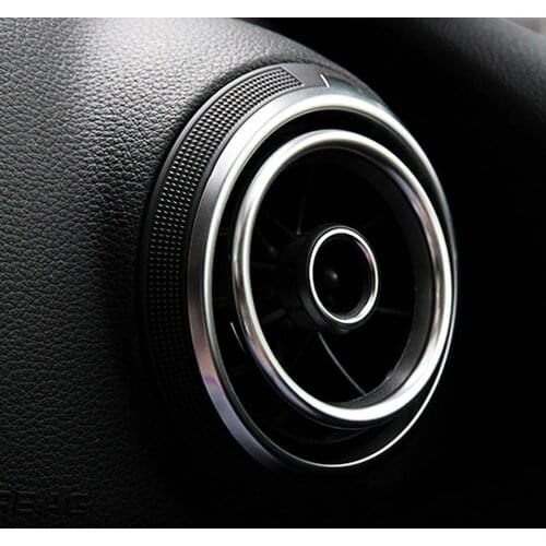 4 pcs aluminum alloy air vent ring Cover Stickers For Audi A3 8V S3 2014-2019 Sportback Sedan Interior Accessories Car Styling