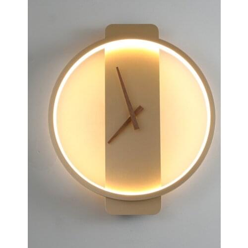 Nordic Wall Lamp Modern Minimalist Bedroom Bedside Lamp Creative Personality Living Room Dining Room Silent Clock Modeling Lamp