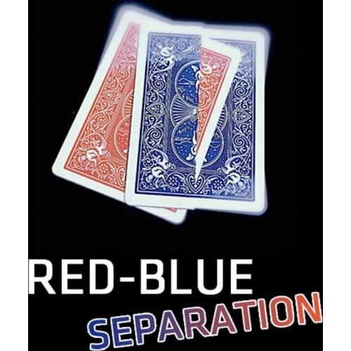 New Arrival Red-Blue Separation Magic Tricks One to Two Playing Card Easy To Do Party Show Magician Street Bar