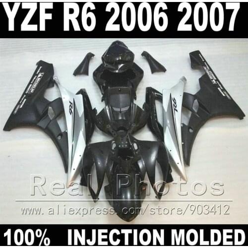 NEW plastic parts for YAMAHA R6 fairing kit 06 07 Injection molding grey matte black 2006 2007 YZF R6 fairings