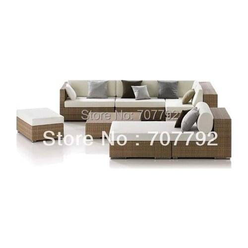 Leisure!Wicker Modern Patio Sectional Sofa Set