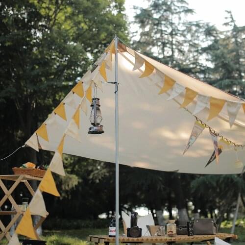 Outdoor Camping Tent Family Gathering Party Atmosphere Decoration Scene Layout Camp Canvas Triangle Bunting Banner